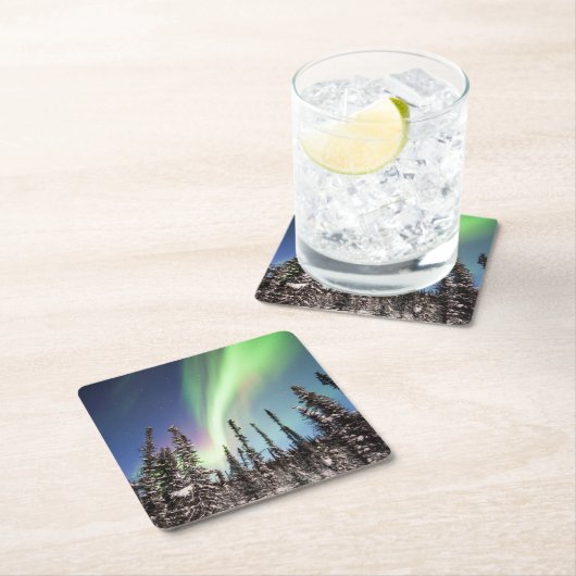 Northern Lights | Denaliの国立公園 スクエアペーパーコースター (インサイチュ)
