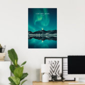 Northern Lights, Iceland Travel Artwork ポスター (ホームオフィス)