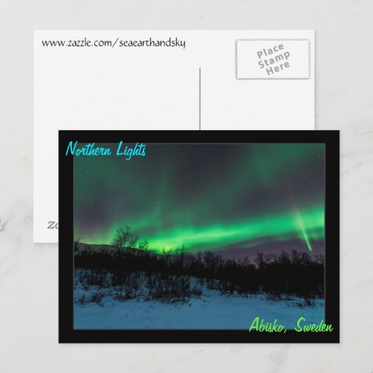 Northern Lights inスウェーデンのはがき ポストカード (正面/裏面)