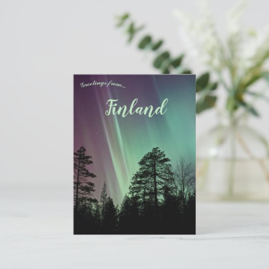 Northern Lights inソメロハルジュフィンランド ポストカード (スタンド正面)