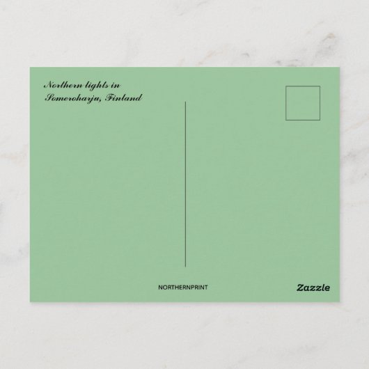 Northern Lights inソメロハルジュフィンランド ポストカード (裏面)
