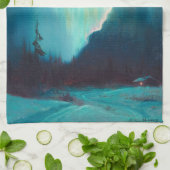 Northern Lights, Juneau, Alaska by Sydney Laurence キッチンタオル (折り畳み)