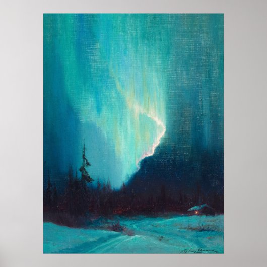 Northern Lights, Juneau, Alaska by Sydney Laurence ポスター (正面)