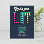 Northern Lights Lets Get Lit Retro Christmas Party 招待状 (スタンド正面)