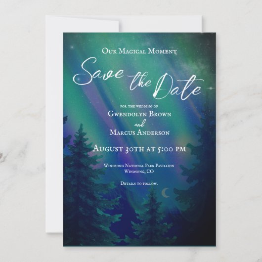 Northern Lights Magical Moment Save the Date (正面)