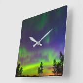 Northern Lights | Manitoba Canada スクエア壁時計 (傾斜)