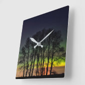 Northern Lights | Manitoba Canada Grande Pointe スクエア壁時計 (傾斜)