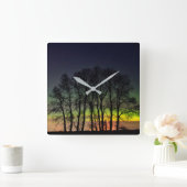 Northern Lights | Manitoba Canada Grande Pointe スクエア壁時計 (ホーム)