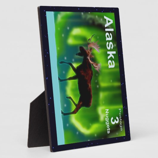 Northern Lights Moose フォトプラーク (側面)