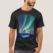 Northern Lights Mountain Aurora Borealis Tシャツ (正面)