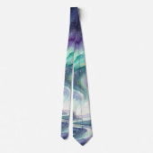 Northern Lights Night Sky Romantic Landscape ネクタイ (裏面)