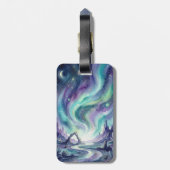 Northern Lights Night Sky Romantic Landscape ラゲッジタグ (裏面縦)