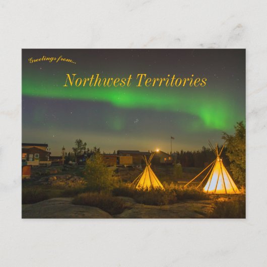 Northern Lights Northwest Territories Canada ポストカード (正面)