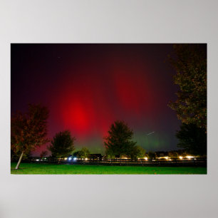 Northern Lights Over a Neighborhood、ダブリン、オハイオ ポスター