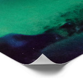 Northern Lights over Jokulsarlon lake, Iceland ポスター (角)