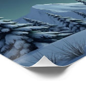 Northern Lights Over Snowy Mountains ポスター (コーナー)