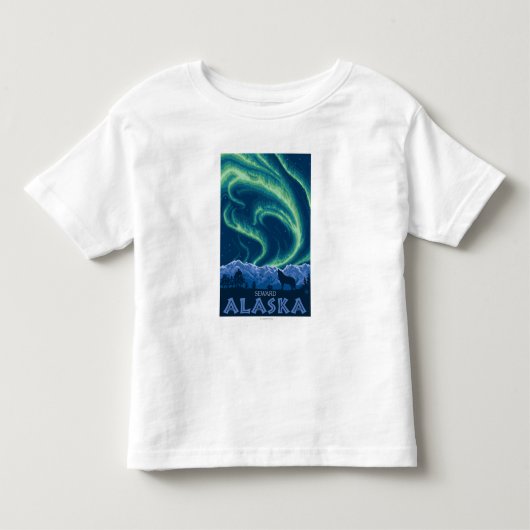 Northern Lights - Seward、アラスカ トドラーTシャツ (正面)