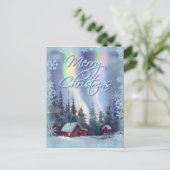 NORTHERN LIGHTS & SNOWFLAKES by SHARON SHARPE シーズンポストカード (スタンド正面)
