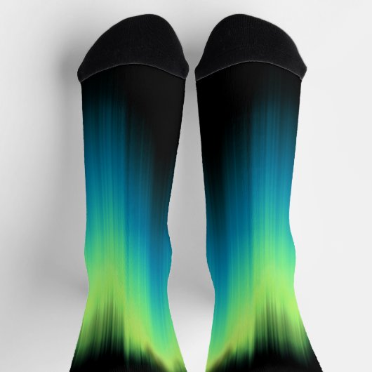 Northern Lights Socks Aurora Art Socks Customized ソックス (上部)