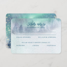 Northern Lights Starry Skyの結婚反応 招待状