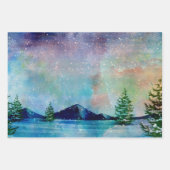 Northern Lights Watercolor ラッピングペーパーシート (正面2)