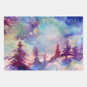 Northern Lights Watercolor ラッピングペーパーシート (正面)