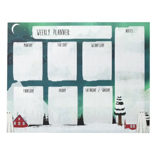 Northern Lights Weeklyメモ帳 ノートパッド (正面)