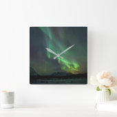 Northern Lights | Whitehorse, Yukon スクエア壁時計 (ホーム)