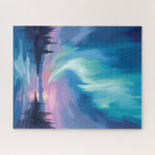 Northern Lights Winter Watercolor ジグソーパズル (横)