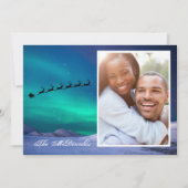 Northern Lights with Santa and Sleigh your photo 案内状 (正面)