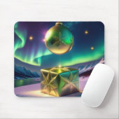 Northern Lights Xmas Bell Gift Box Snow          マウスパッド (マウス)