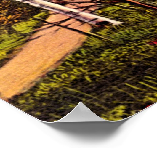 Northern Michigan Birch Trees in Spring ポスター (角)