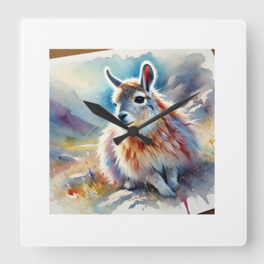 Northern Mountain Viscacha 030924AREF124 - Waterco スクエア壁時計 (正面)