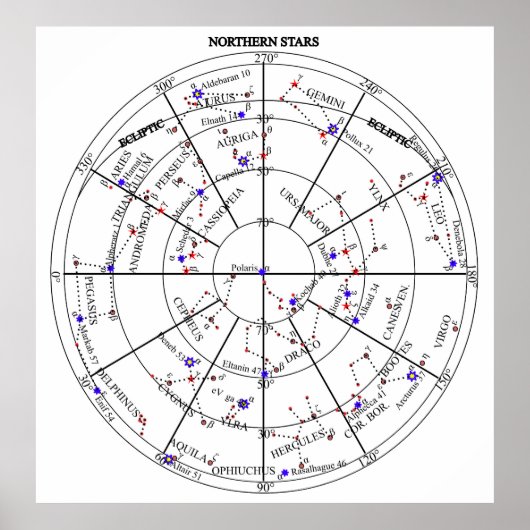 Northern North Stars Star Navigational Astronomy  ポスター (正面)