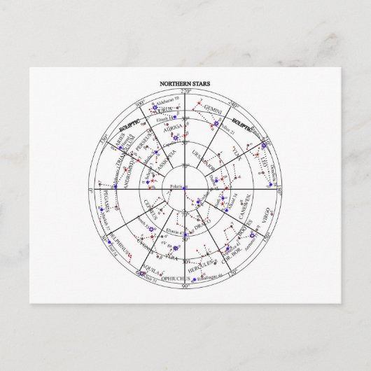 Northern North Stars Star Navigational Astronomy ポストカード (正面)
