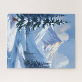 Northern Peaks | Winter Mountain Landscape Painted ジグソーパズル (横)