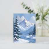 Northern Peaks | Winter Mountain Landscape Painted ポストカード (スタンド正面)