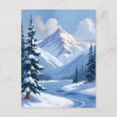 Northern Peaks | Winter Mountain Landscape Painted ポストカード (正面)