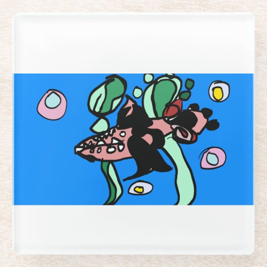 Northern Pike art  ガラスコースター (正面)