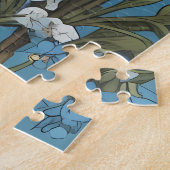 Northern Saw-Whet Owl William Morris Inspired ジグソーパズル (側面)