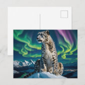 “Northern Sky Wanderer” – Snow Leopard Portrait シーズンポストカード (正面/裏面)