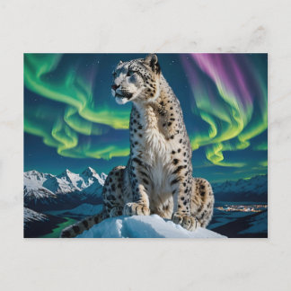 “Northern Sky Wanderer” – Snow Leopard Portrait シーズンポストカード