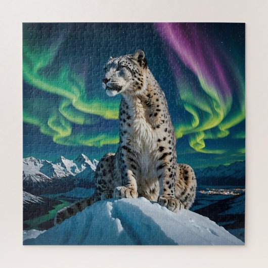“Northern Sky Wanderer” – Snow Leopard Portrait ジグソーパズル (縦)
