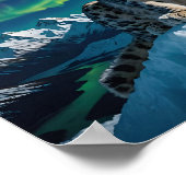 “Northern Sky Wanderer” – Snow Leopard Portrait ポスター (角)