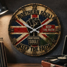 Northern Soul Vintage Keep the Faith ラージ壁時計