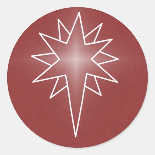 Northern Star Christmas Stickers，赤 ラウンドシール (正面)