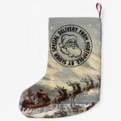 NorthPoleからの特別な配送byそりストッキング スモールクリスマスストッキング (裏面)