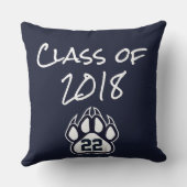 Northshoreの高等学校のヒョウの枕海軍白 クッション (裏面)