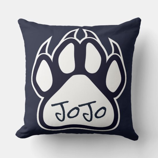 Northshoreの高等学校のヒョウの枕海軍白 クッション (正面)