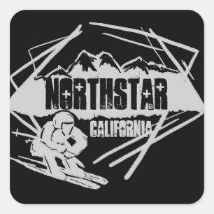 Northstarカリフォルニアの黒いスキーロゴのステッカー スクエアシール